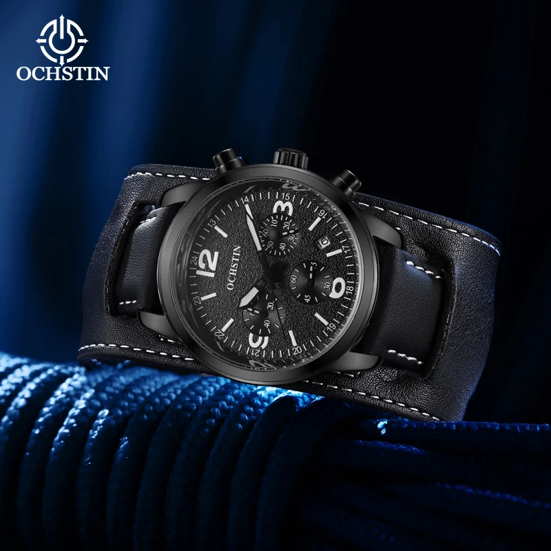 Ochstin's New Craftsmanship Series 2024 Simple and Comfortable Wind Multi functional Quartz Movement Men's Quartz Watch