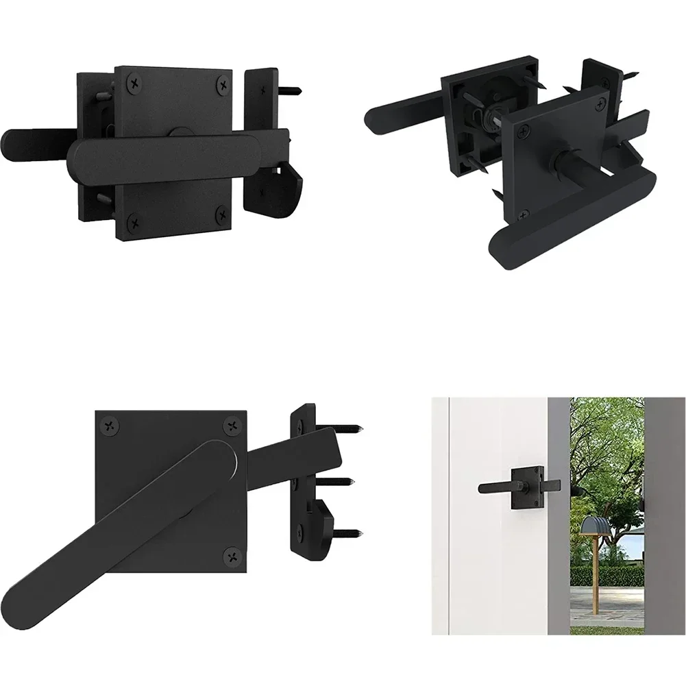 Double Side Gate Latch Easy Installation Swinging Door Latch Gate Hardware for Wooden Fence Basement Pool Barn Garden