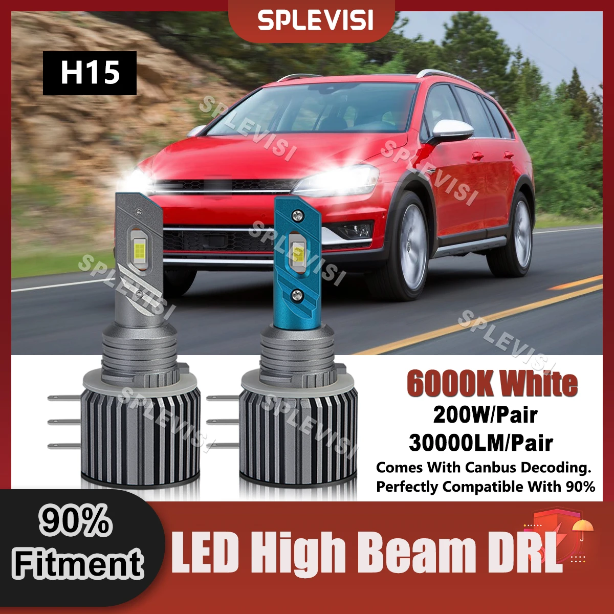 H15 Led High Beam/Drl Day Running Light Canbus Per Vw Golf Alltrack Golf Vii 5 G1 Golf Mk6 Cabrio Plus Lampadine Per Auto