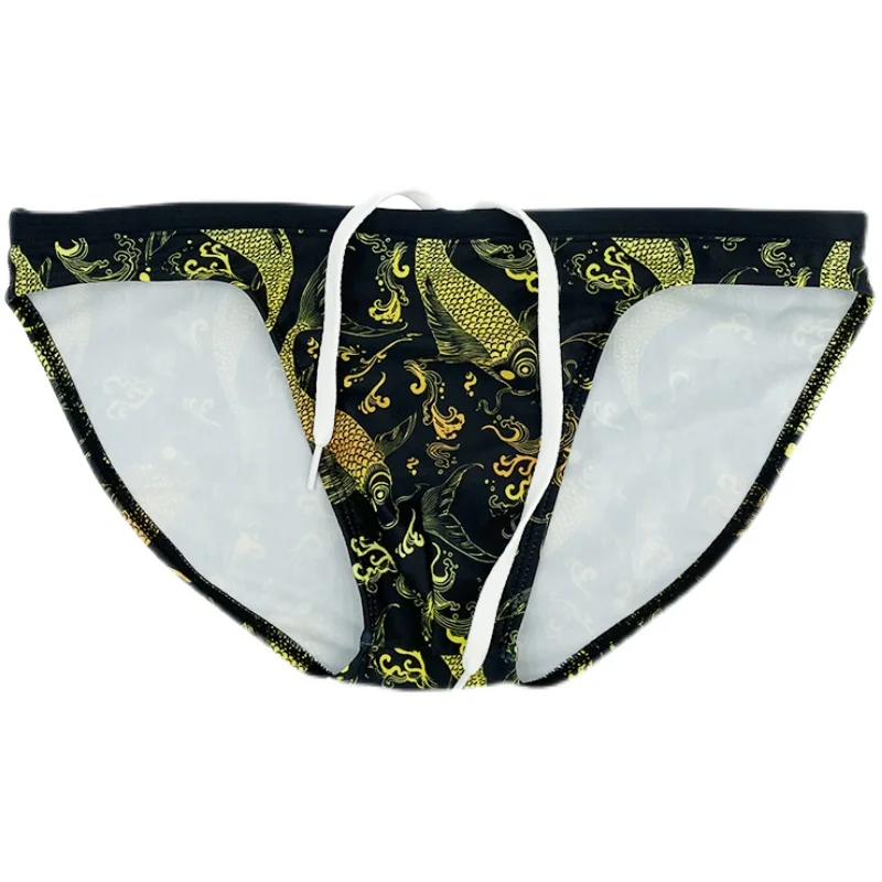 

Super Low Waist Sexy Print Swimwear Mens Swim Briefs Swimming Trunks Gay Man Swimsuits Small Size Men's Bathing Suit Surf Wear