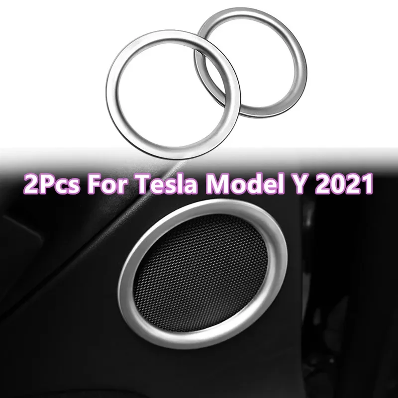 

2 шт., декоративные кольца-наклейки для колонок Tesla Y 2021