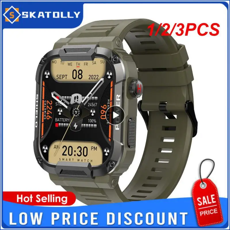 

1/2/3PCS New Full Touch Smart Watch Men For Android Blood Pressure Oxygen Fitness Watch 5 Atm Waterproof Military