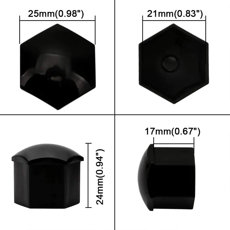 Car Wheel Nut Caps Protection Covers Anti-Rust Auto Hub Screw Cover Car Tyre Nut Bolt Exterior Decoration 17/19/21mm 20Pcs