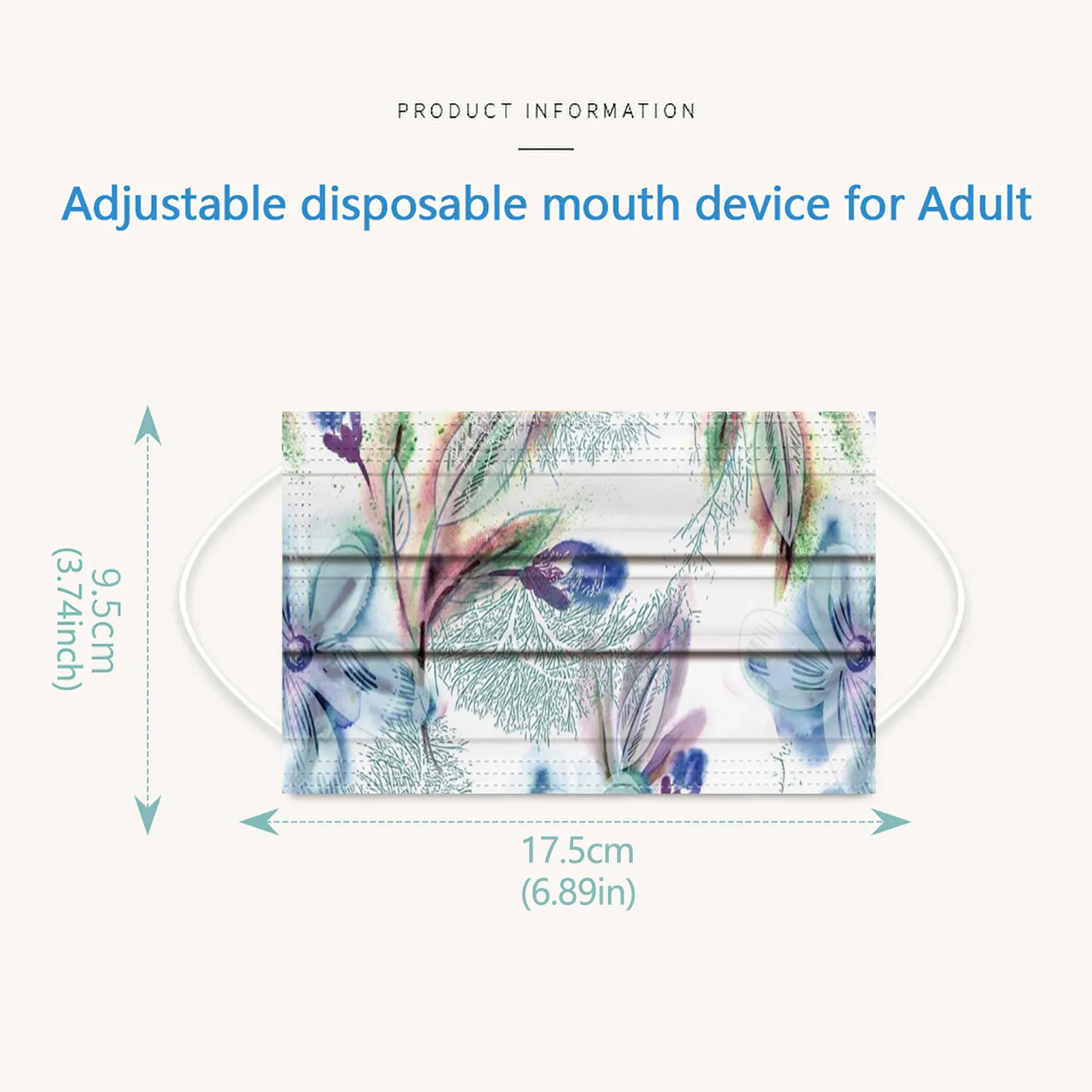 Adult Disposable Fashion Flower Floral Print Mask 50/100pcs Summer Three-layer Dustproof Hanging Ear Non-woven Mask