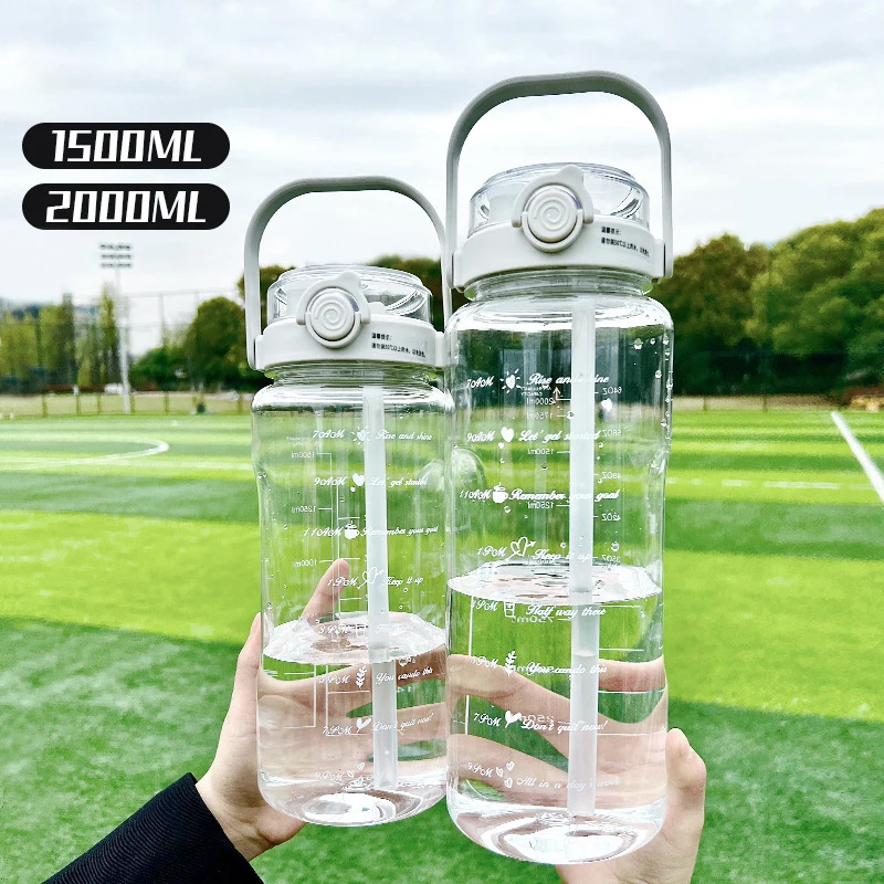 

2 литра, пластиковый чайник, большая портативная дорожная бутылка для воды с соломинкой, спортивная чашка для фитнеса, высокая стоимость, большая кружка для полных, универсальная взрослая