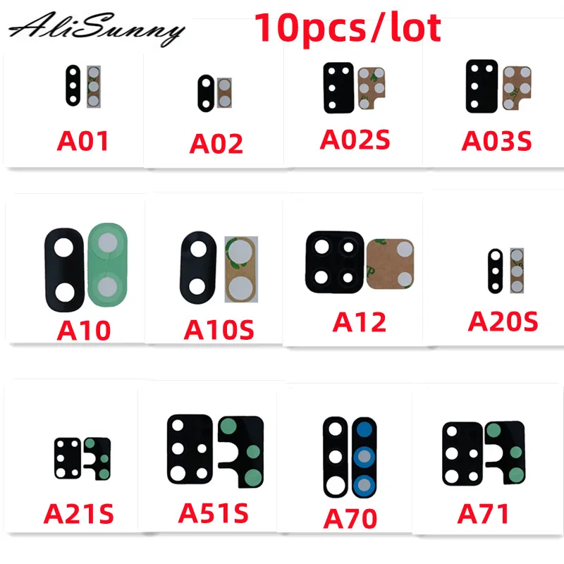 Phone Camera Lens Camera Lens Cover 10pcs Back Camera Glass Lens for Samsung Galaxy A01 A02 A02S A03S A10 A20 A30 A10S A12 A20S A21S A51 A70 A71 A70S A32 A42 A52