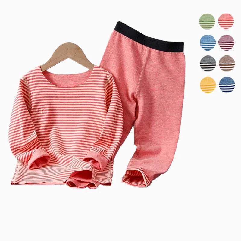 Pink Baby Thermal Underwear Sets 2023 Autumn Winter Warm Children Boys
