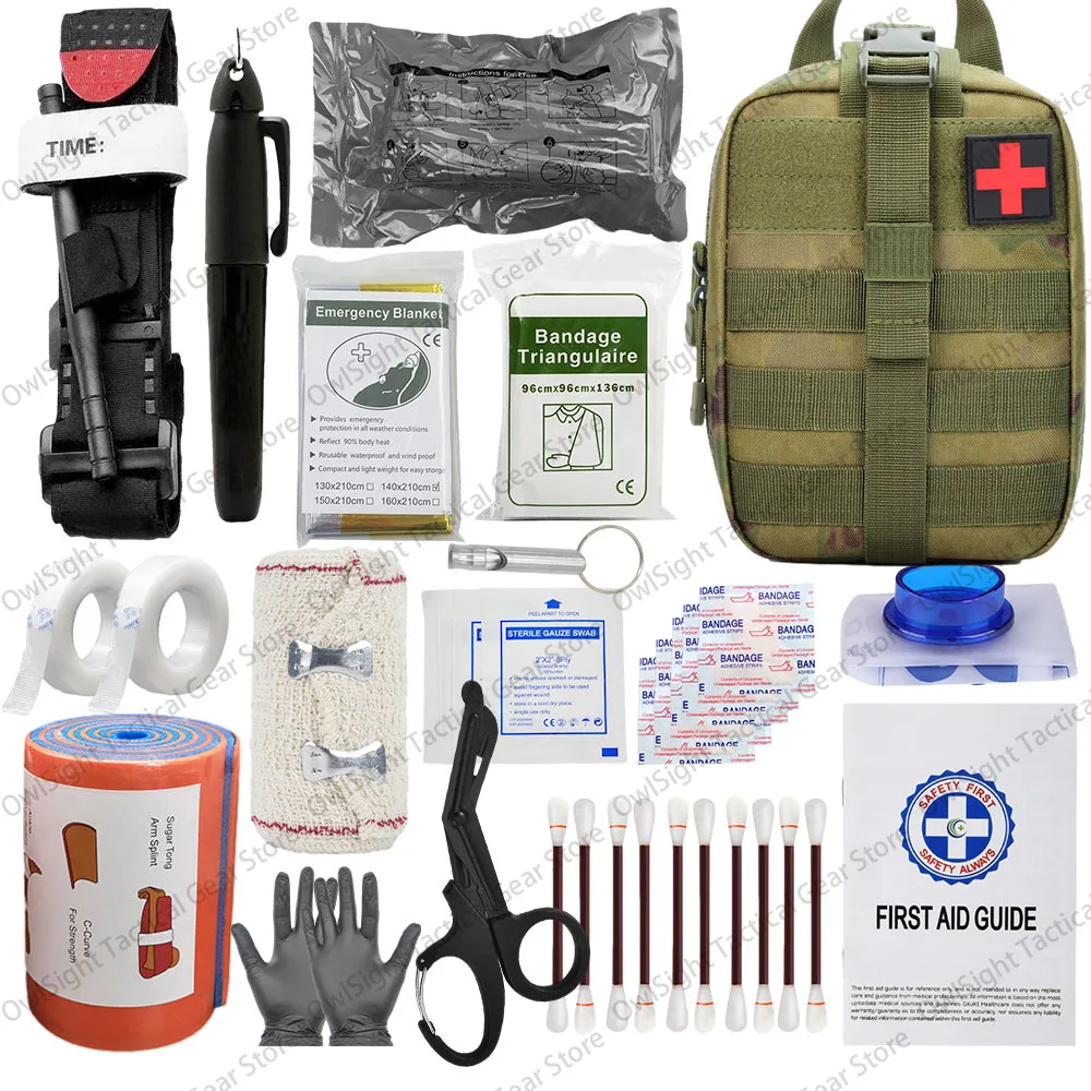 IFAK Trauma Kit First Aid Medical Pouch Emergency Tourniquet Chest Seal Survival Gear and Equipment with Molle Car Travel Hiking
