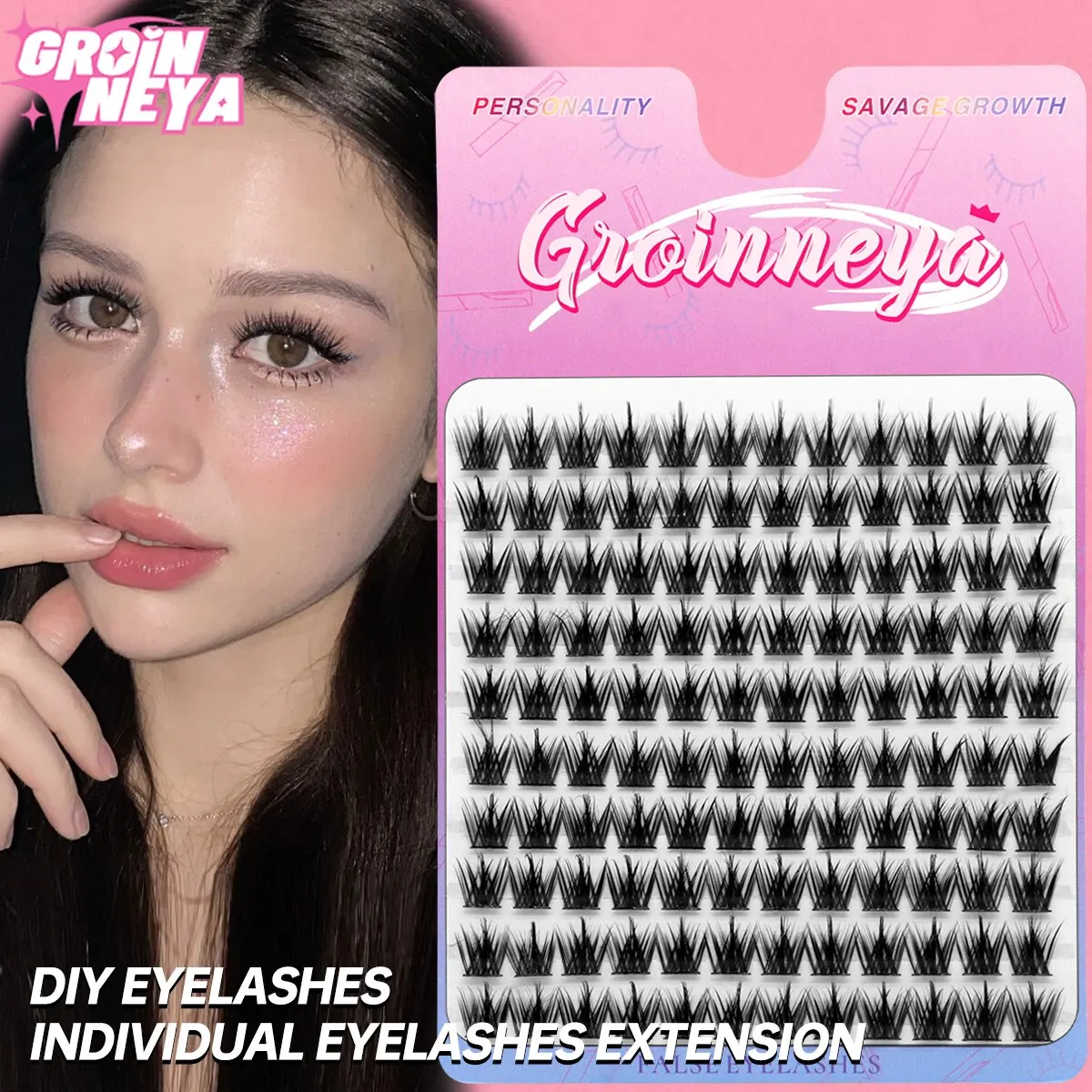 GROINNEYAIndividualLashes120ClustersSoftRibbonSegmentedFalse