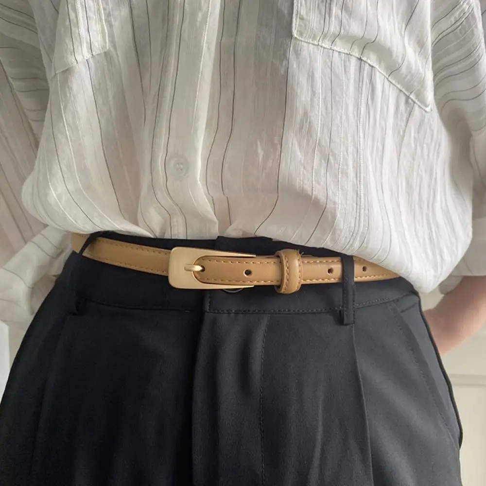 Frauen lässig Vintage Metall Schnalle Bund dünne Taille Riemen Hose Kleid Gürtel Ledergürtel – Detail 11