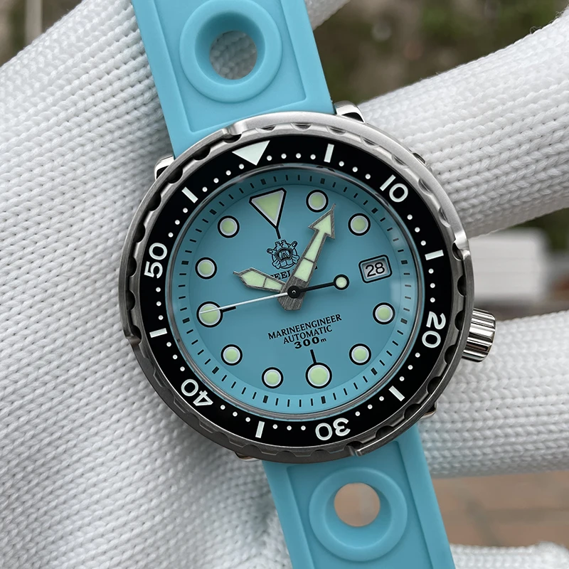 Steeldive Mens Dive Watches Orologio Automatico Tonno Orologio Da Polso Meccanico 300M Impermeabile Luminoso Nh35 Zaffiro Lunetta In Ceramica Blu