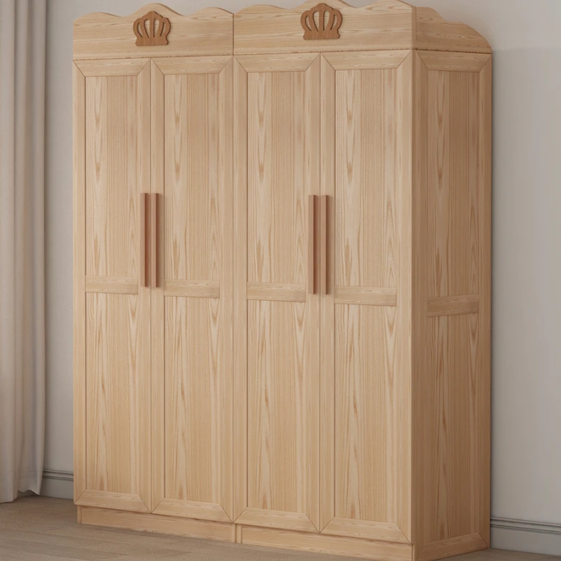 

Nordic solid wood children's wardrobe storage cabinet wardrobe