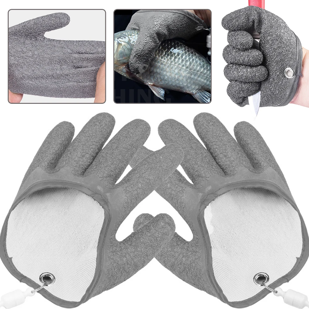 Antiskid Full Finger Fishing Catching Thickened Gloves Men Anti
