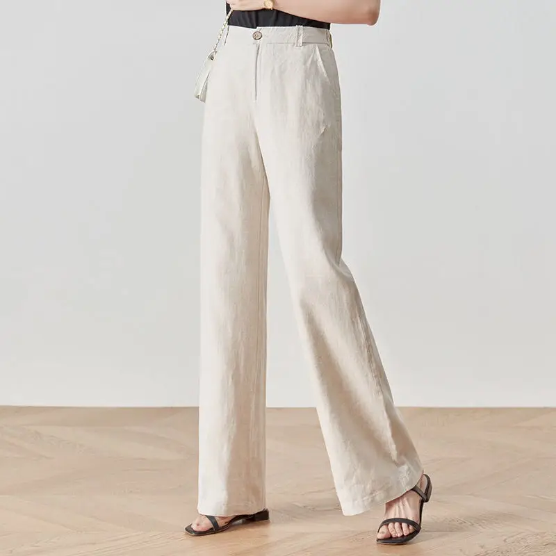 Women Slimming Office Flare Pants High Waist Pure Color Cotton Stretch Casual Big White Black Office Flared Trousers S 3XL 4XL