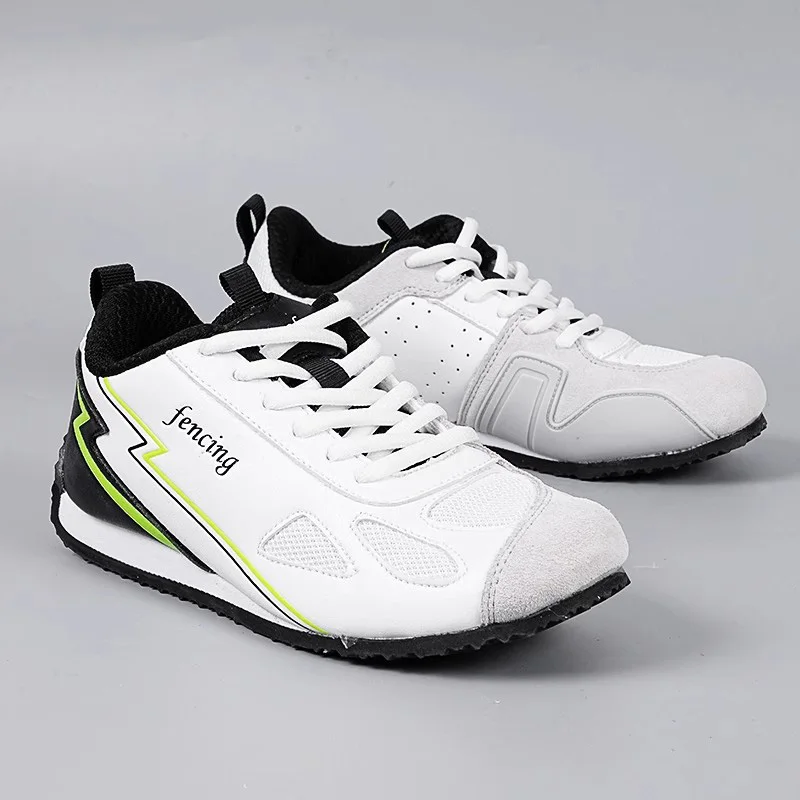 Kid Fencing Shoes Women Suede PU Leather Fencer Sneakers Anti-Slip Size 34-38 Breathable Field Training Badminton Shoes 2025