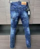fashion BRAND Punk Style DSQ Men Jeans Biker Pants Badge Moto Patchy Design husband Denim Trousers button D2 jeans pant A612 2