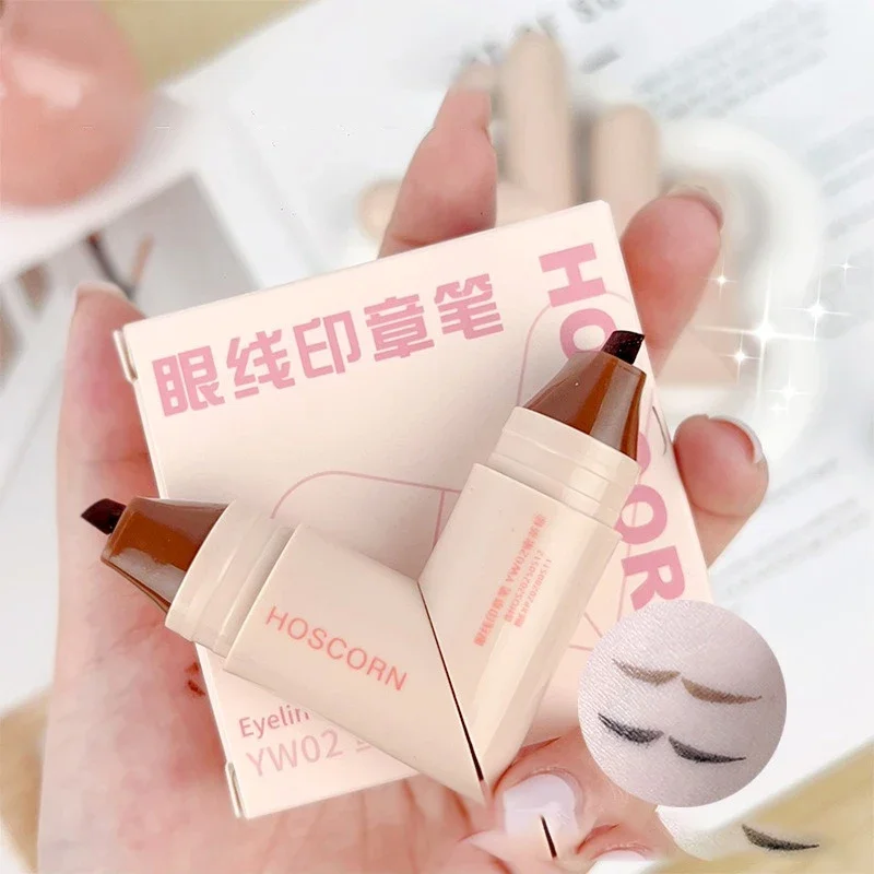 Lazy Eyeliner Stamp Dual-Head Rotatable Liquid Eye Liner Pen
