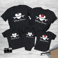 New Disney Bound Family Matching Shirts Cotton Dad Mom Kids Tees Baby Rompers Funny Mickey Minnie Airplane Disney Trip Outfits 1