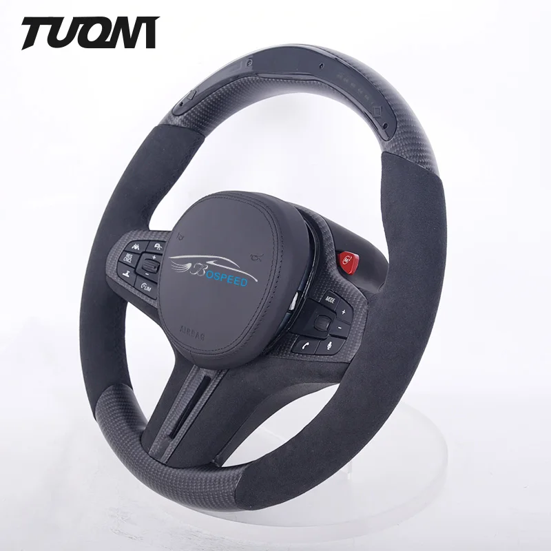 Volante In Fibra Di Carbonio A Led Scamosciato Per Toyota Gr Supra 3.0 Mk5 Mk4 A90