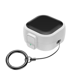 Secure Lock Earphone Case with Keychain for Enhanced Earbud Protection (White)