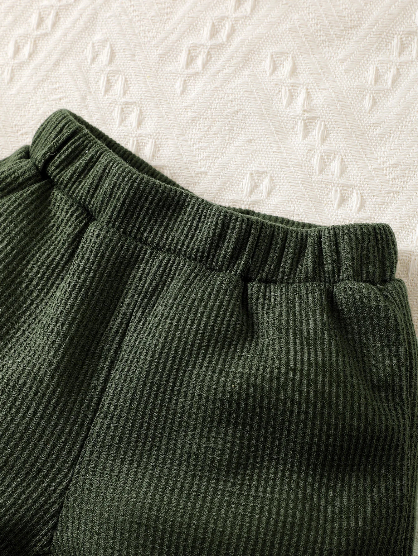 남아용 카키 세트 스몰 스탠딩 칼라, 브레스트 반팔 티셔츠, 상의 + 반바지, 패션 2 종 세트