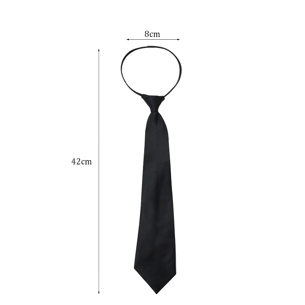 1/2/3/5 Stück Unisex Schwarz Einfache Clip-on-Krawatte Sicherheitskrawatte Uniform Hemd Anzug Krawatten Steward Matte Beerdigung Lazy Neck Ties – Detail 13