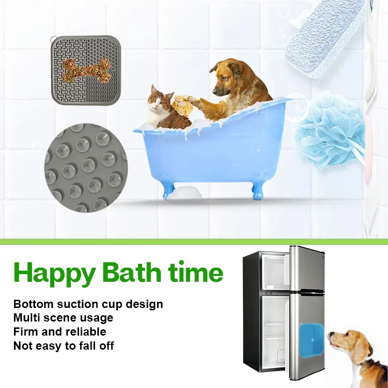Licking Mat Slow Feeder for Dogs and Cats Premium Lick Pad with Suction Cups for Dog Anxiety Relief Slow Feeder Dog Bowls