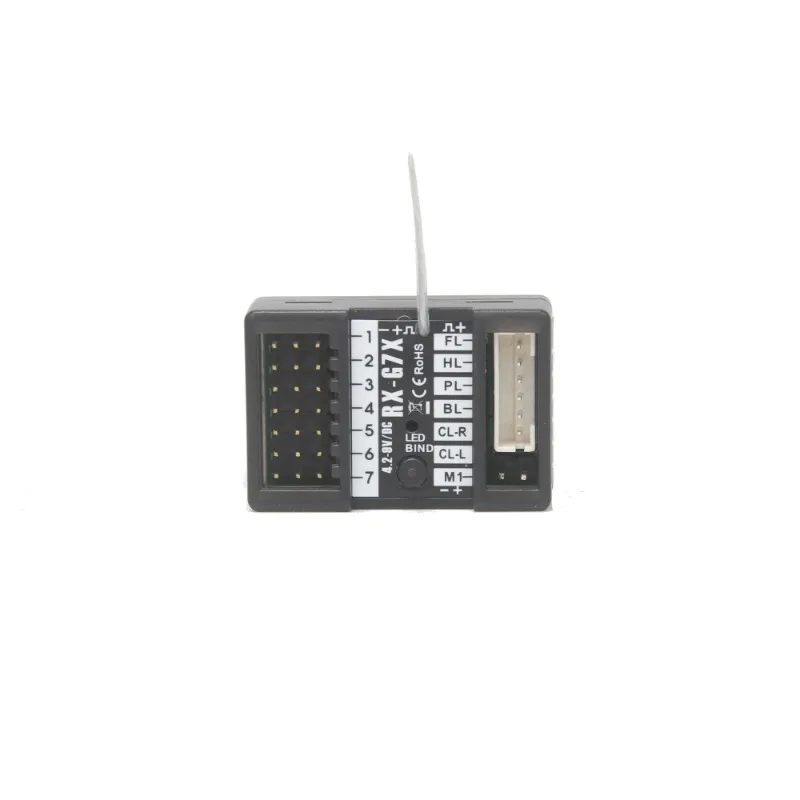 NEEBRC 7CH 2.4Ghz Radio System Transmitter with 6 Pin Light Plug Receiver 7 Channel Remote Control for MN168 MN99S MN82 MN Car