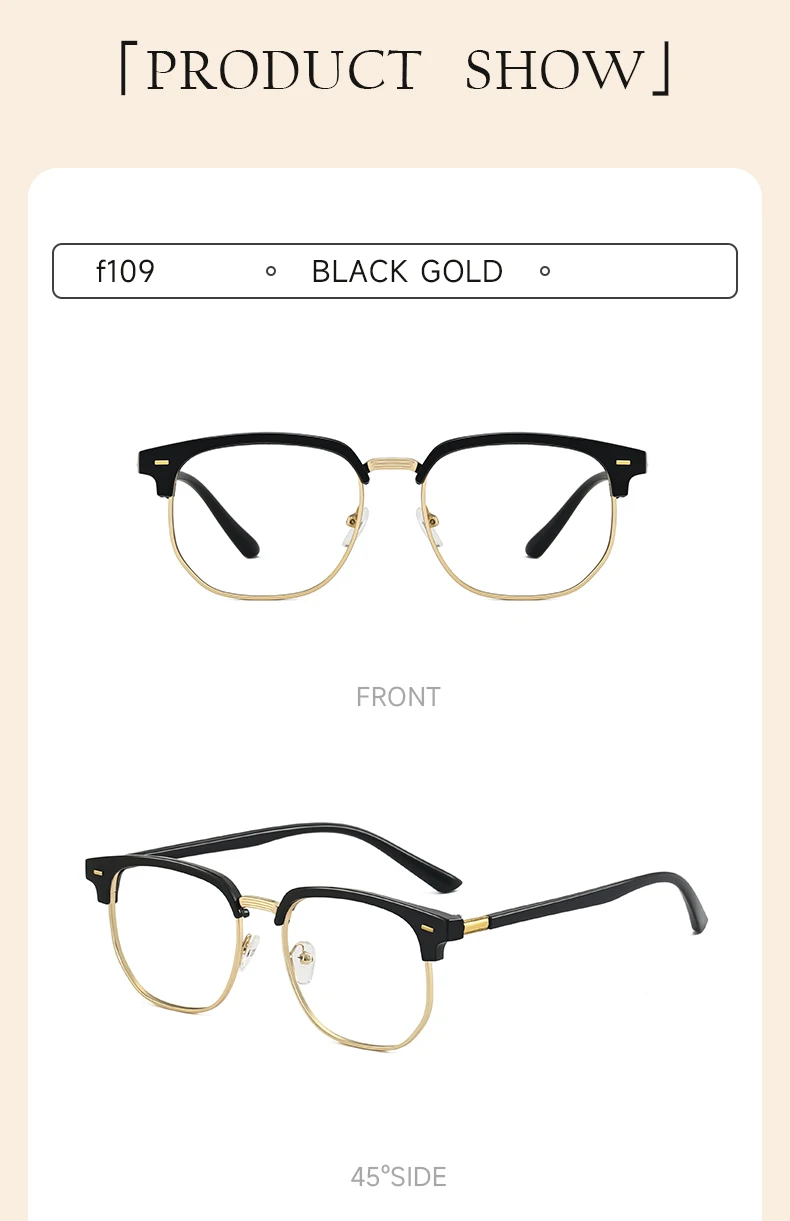 BEAU FIVE Photochrome Anti-Blaulicht-Brille, modische Unisex-Brille mit quadratischem Rahmen, UV400, Computer- und Handybrille F109 – Detail 14
