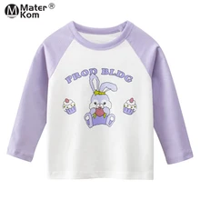 

Cartoon Rabbit Long Sleeve Tops Girls Letter Print T Shirts Children Clothing Cotton Casual Tees Clothes for Kids 2 to 7 years