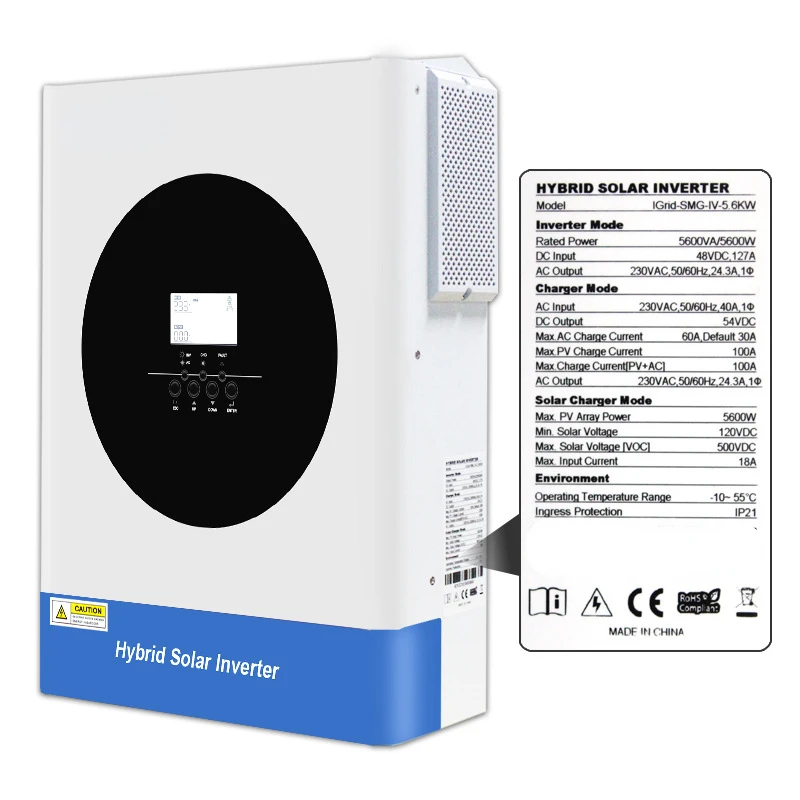 IGrid SMG-IV-5.6KW photovoltaic hybrid grid 48V pure sine wave inverter control integrated machine parallel solar inverter 4
