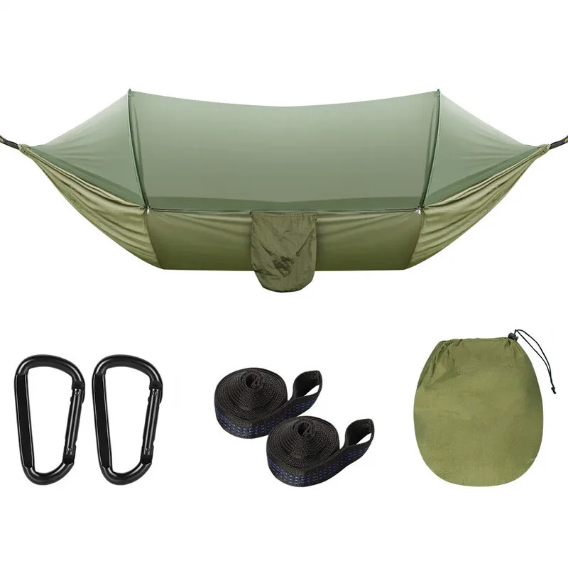 

2 In 1 Large Camping Hammock with Net,Pop-Up Lightweight Portable Hanging Hammocks with Tree Straps,Swing Sleeping Hammock