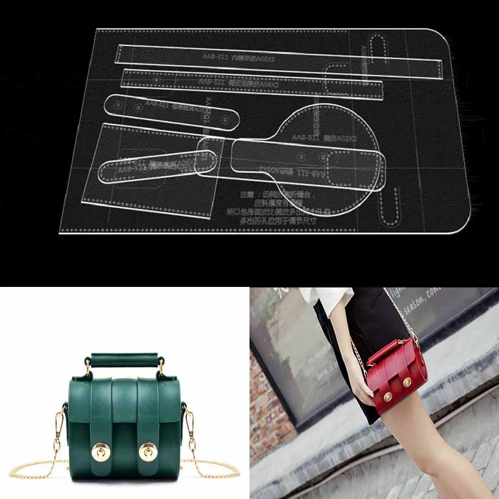 

Leather Bag Pattern Making with Kraft Paper and Acrylic Templates for Single shoulder bag, cylindrical bag, crossbody bag