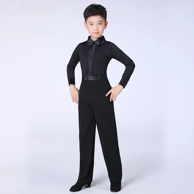 Ballroom Boy Latin Dancing Tango Competition Suit Children's Professional Dance Wear Boy Salsa Shirt + Pants Dance Shirts