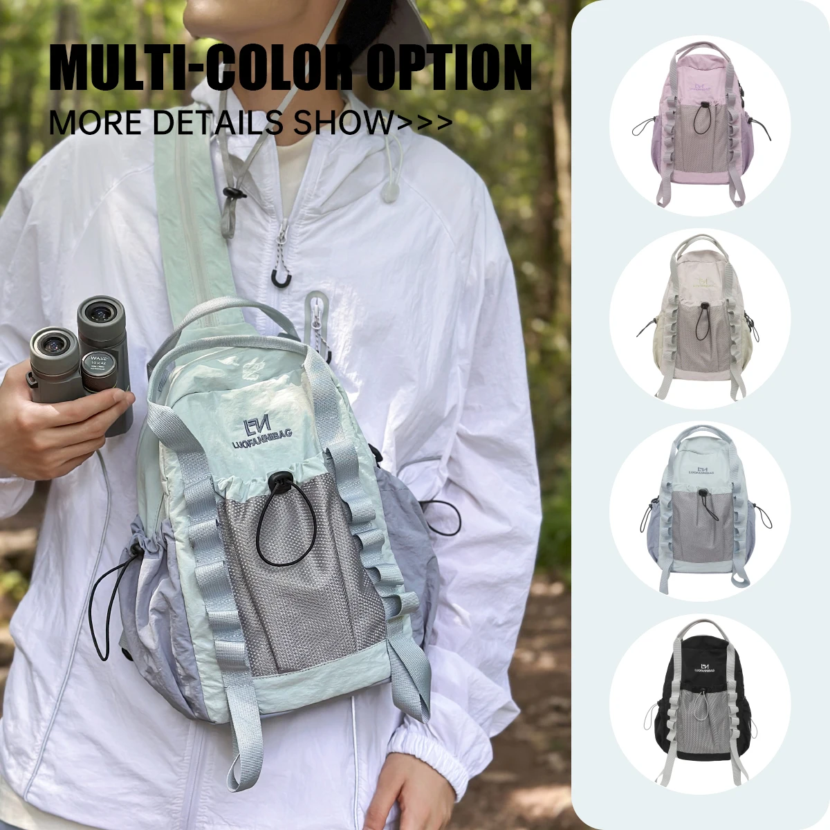 Outdoor Hiking Backpack for Women, Small and Ultra-Lightweight, Mini Lightweight Camping and Climbing Backpack for Men, Multi-Functional