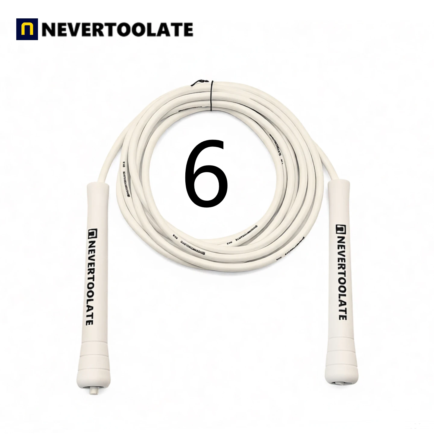 JR100-6 6 mm diameter PVC WITH THREAD CORE skip rope 3.2 meters in between 15.5cm middle-long handle NEVERTOOLATE GOOD QUALITY