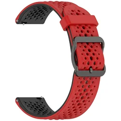 Breathable Silicone Strap for Smartwatch - 22mm Sport Band Accessory (Red black)