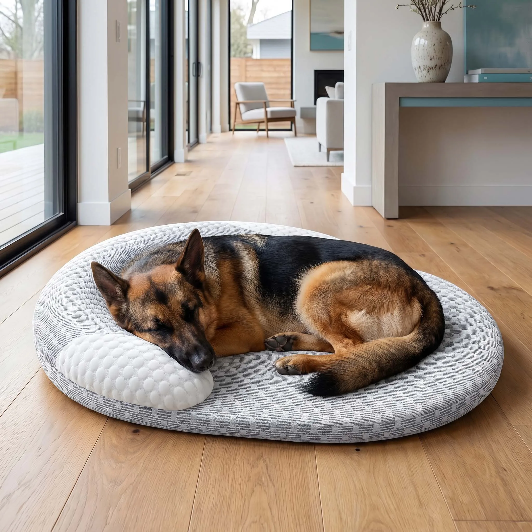 Kühlendes Hundebett, Sommer-Eisseiden-Katzenmatte, ovales Haustiernest, atmungsaktive, wärmeableitende Kühlmatte für kleine, mittlere und große Hunde und Katzen_voghion.com