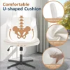 Cross Legged Office Chair, Armless Wide Desk  No Wheels, Modern Home Desk Chairs Swivel Adjustable 5