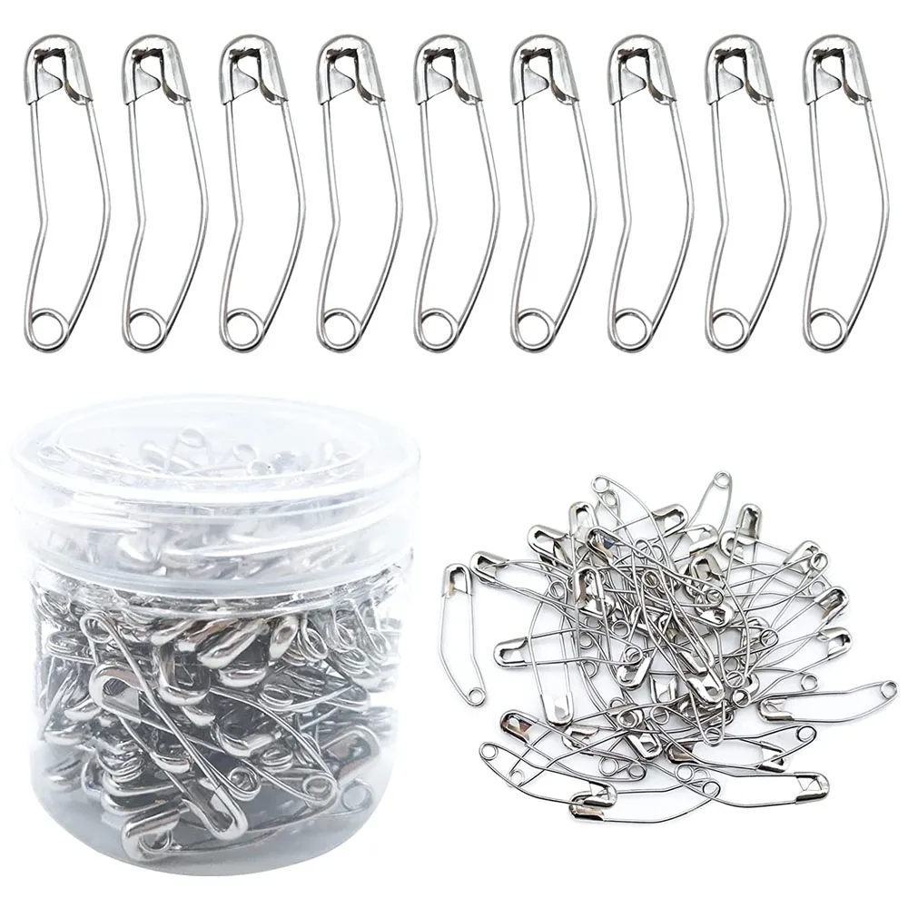 100PiecesCurvedSafetyPinsSilver38mmSewingPinsQuiltingKnitting