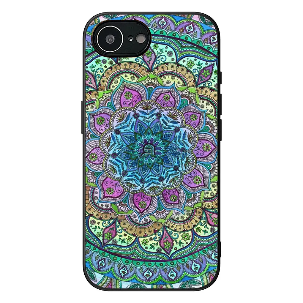 Mandala Rose Flower Textured Phone Cover