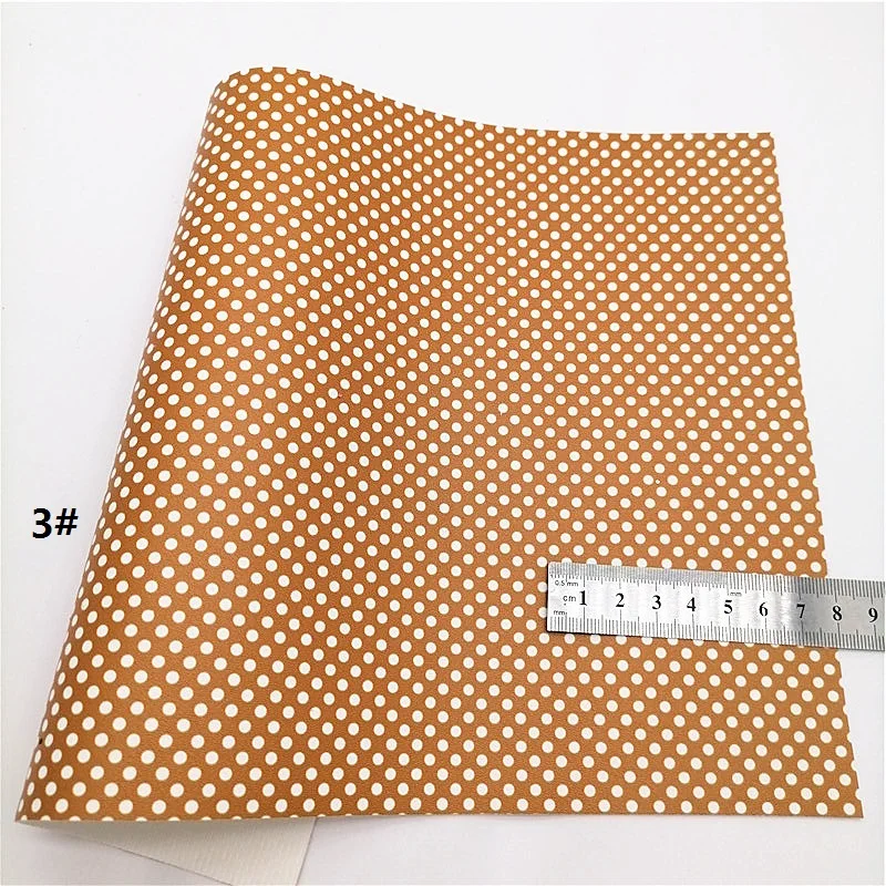 Description Picture 4 of itemFall Polka Dots Custom Synthetic Leather Fabric Sheets Faux Leather For Bags Shoes Bows DIY Craft Sheets Mini Rolls W213