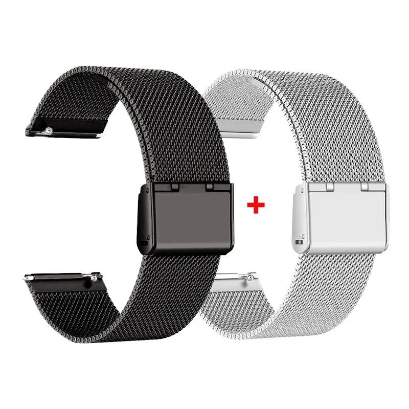 Elegant Metal Watch Strap, 22mm/20mm, Universal Fit