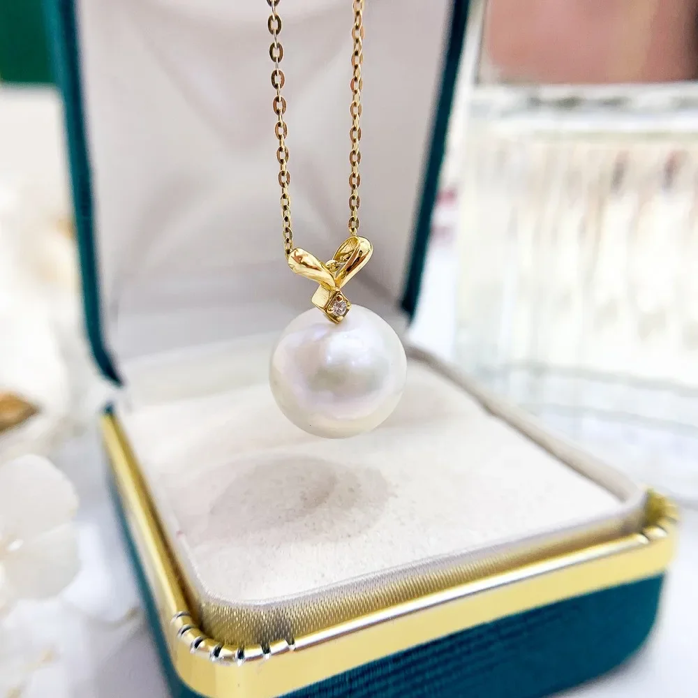 

DIY Pearl Accessories S925 Sterling Silver Pendant Empty Gold Silver Necklace Pendant Fit 9-13mm Round Beads D012