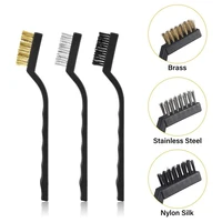 1pc 7" Stainless Steel Copper Nylon Wire Brush Rust Scrub Remove Cleaning Tools Ndustrial Metal Rust Polishing Burring Tools 1