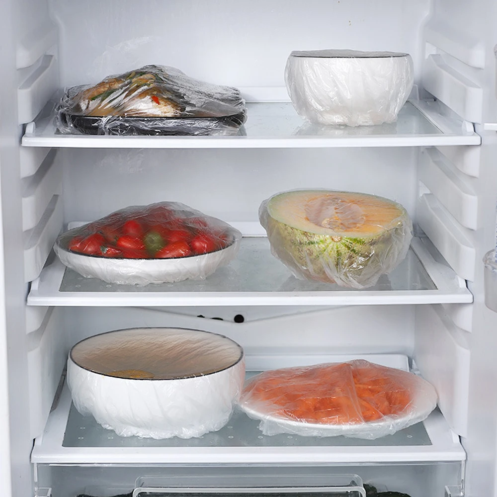 Disposable Food Cover Plastic Wrap Elastic Food Lids For Fruit Bowls Storage