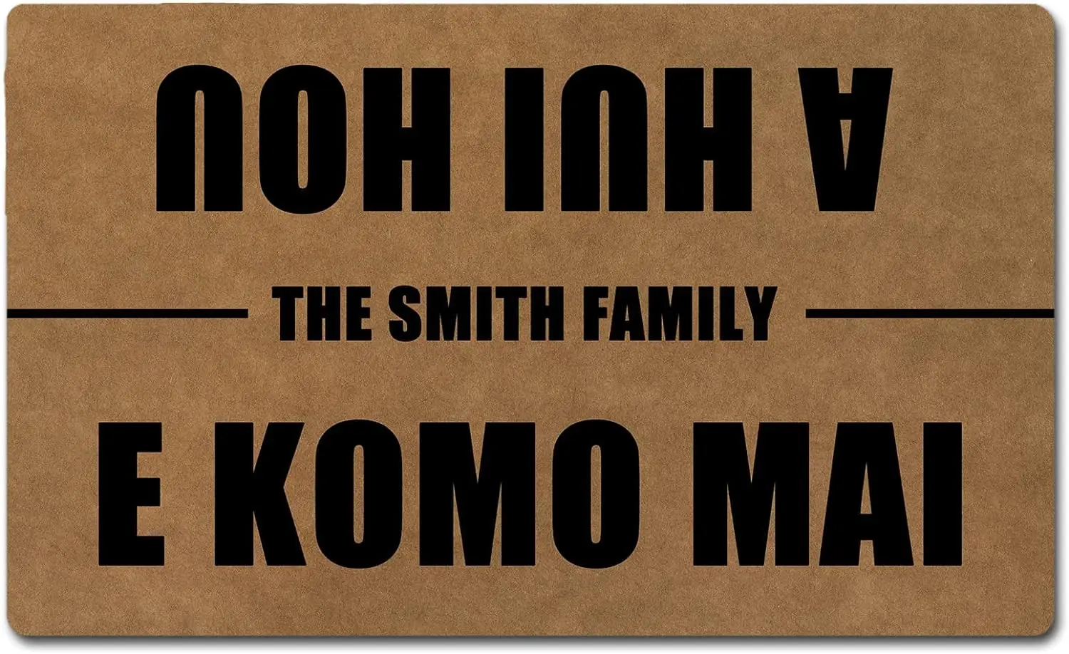 

Personalized Hawaiian Door Mat Funny Welcome Mat Outdoor Indoor E Komo Mai a Hui HOU Front Door Mat Entry Rug Rubber