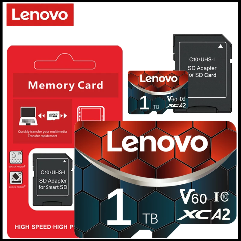 레노버 마이크로 SD 카드 2TB 클래스 10 고속 SD 메모리 카드 128GB U3 V60 플래시 카드 1TB 512GB 256GB 닌텐도 스위치용