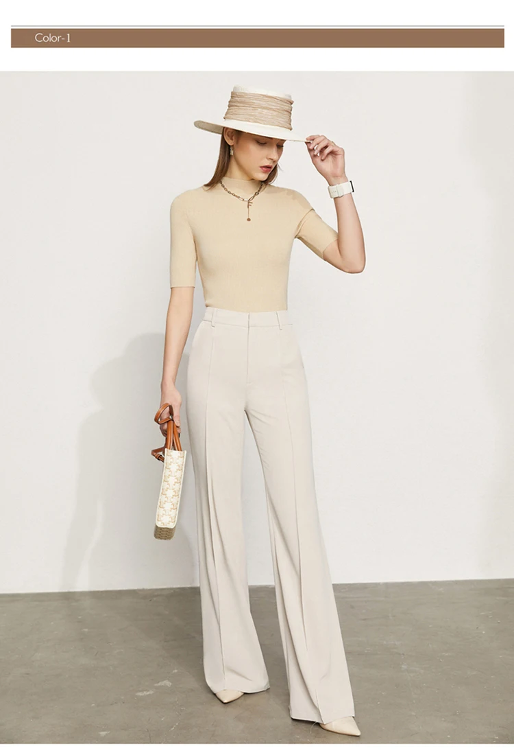 AMII Minimalism Pants For Women 2024 Autumn New Wide Leg