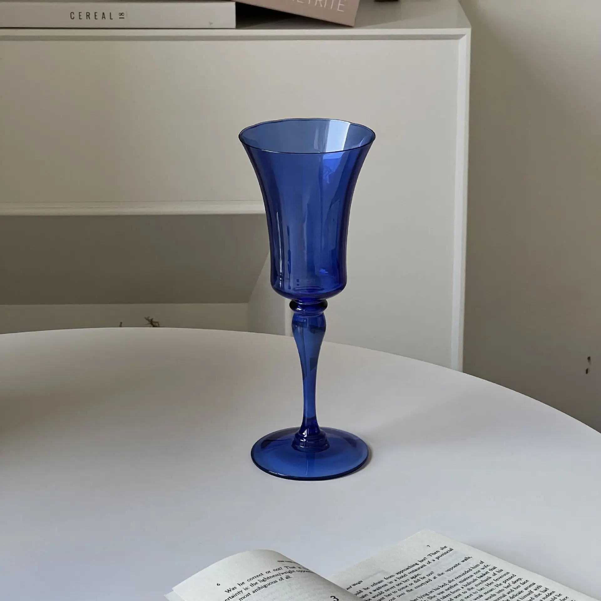 Medieval Cobalt Blue Goblet Household Color Red Wine Cup Champagne Glass Personalized Wine Glass Bar Home Decoration Party